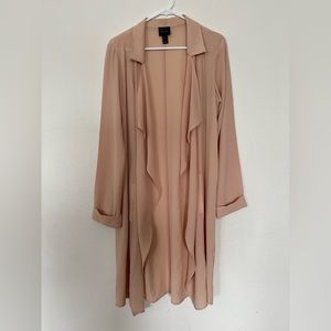 Light pink draped Forever 21 floor duster.